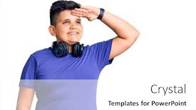  Presentation with far away - Slides with little-boy-kid-listening background and a white colored foreground