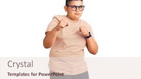  Presentation with angry kid - Presentation theme featuring little-boy-kid-wearing-casual background and a lemonade colored foreground