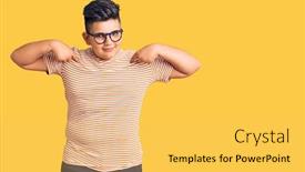  Presentation with clothes - Audience pleasing presentation theme consisting of little-boy-kid-wearing-casual backdrop and a yellow colored foreground