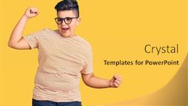  Presentation with clothes - Presentation design with little-boy-kid-wearing-casual background and a yellow colored foreground
