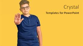  Presentation with sing - PPT theme enhanced with little-boy-kid-wearing-casual background and a yellow colored foreground