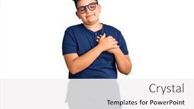  Presentation with clothes - Colorful PPT theme enhanced with little-boy-kid-wearing-casual backdrop and a white colored foreground