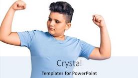  Presentation with toothpaste little kid boy brushing - Theme having little-boy-kid-wearing-sports background and a light blue colored foreground