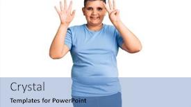  Presentation with eight - PPT theme with little-boy-kid-wearing-sports background and a teal colored foreground
