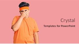  Presentation with bad breath - PPT theme enhanced with little-boy-kid-wearing-sportswear background and a coral colored foreground