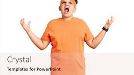  Presentation with yelling - PPT layouts consisting of little-boy-kid-wearing-sportswear background and a lemonade colored foreground