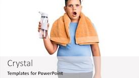 Presentation with bottle water - Theme with little-boy-kid-wearing-sportswear background and a white colored foreground