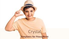  Presentation with hawaiian - PPT theme enhanced with little-boy-kid-wearing-summer background and a lemonade colored foreground