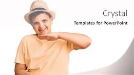  Presentation with hawaiian - Slides with little-boy-kid-wearing-summer background and a white colored foreground