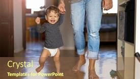  Presentation with learning - Colorful slide set enhanced with little-boy-learning-to-walk backdrop and a tawny brown colored foreground