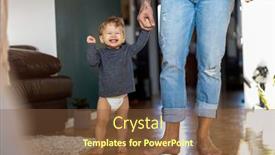  Presentation with walk - Slide deck having little-boy-learning-to-walk background and a tawny brown colored foreground