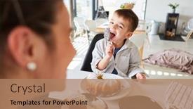  Presentation with baking cake - Slide deck enhanced with little-boy-licking-sieve background and a coral colored foreground