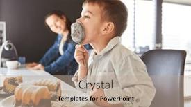  Presentation with baking cake - Presentation theme with little-boy-licks-sieve background and a coral colored foreground