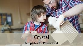  Presentation with father - Slides having little boy looking at starling background and a  colored foreground