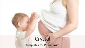  Presentation with pregnant mother - Amazing presentation theme having little-boy-looking-into-pregnant backdrop and a lemonade colored foreground