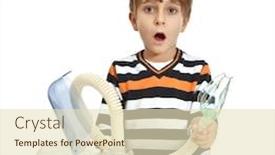  Presentation with christening for boy - Slide set consisting of little-boy-makes-inhalation background and a soft green colored foreground