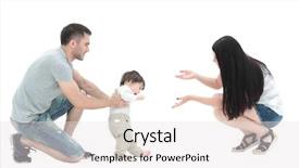  Presentation with first aide - Audience pleasing slide deck consisting of little boy making first steps backdrop and a sky blue colored foreground