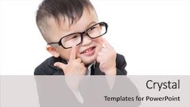  Presentation with funny - Amazing presentation theme having little boy making funny face backdrop and a light gray colored foreground