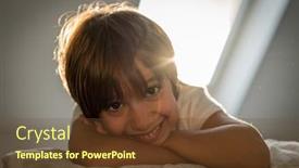  Presentation with flare - Amazing theme having little-boy-on-bed backdrop and a tawny brown colored foreground