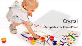  Presentation with painting walls paint roller - Beautiful slide deck featuring group of people people team backdrop and a light gray colored foreground