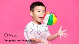  Presentation with play - Presentation theme enhanced with little-boy-play-a-paper background and a coral colored foreground