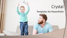  Presentation with computer games - Presentation with little boy playing computer games background and a  colored foreground