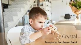  Presentation with skills - Slide deck enhanced with little-boy-playing-fine-motor background and a coral colored foreground