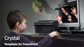  Presentation with game - Amazing theme having free halloween - little boy playing online pc backdrop and a dark gray colored foreground