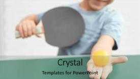  Presentation with table tennis - Amazing slide deck having little boy playing table tennis backdrop and a seafoam green colored foreground
