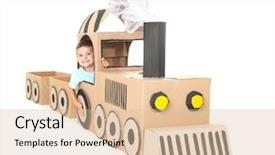  Presentation with train - Theme having little boy playing with cardboard background and a lemonade colored foreground