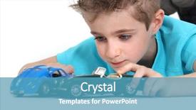  Presentation with raicing cars - Cool new theme with little boy playing with cars backdrop and a teal colored foreground