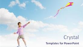 Presentation with kite - PPT layouts with little-boy-playing-with-kite background and a sky blue colored foreground