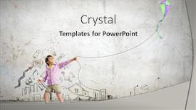  Presentation with kite - Slide deck consisting of little-boy-playing-with-kite background and a light gray colored foreground