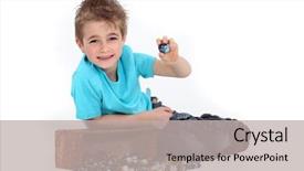  Presentation with marbles - Audience pleasing PPT layouts consisting of little boy playing with marbles backdrop and a  colored foreground