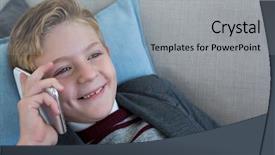  Presentation with phone - Presentation with little boy playing with phone background and a  colored foreground