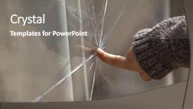  Presentation with cracked - Amazing presentation theme having little boy pointing on a cracked window backdrop and a gray colored foreground
