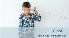  Presentation with thread - PPT theme consisting of little-boy-receiving-message background and a lemonade colored foreground