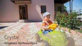  Presentation with baby - Beautiful slides featuring little-boy-riding-a-baby backdrop and a soft green colored foreground