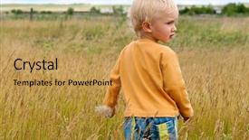  Presentation with rural - Colorful theme enhanced with little-boy-rural-landscape-outdoor backdrop and a gold colored foreground