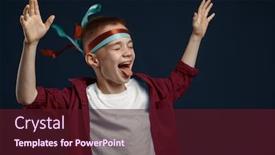  Presentation with music sympfonic studio - Audience pleasing slides consisting of little-boy-screams-in-studio backdrop and a wine colored foreground