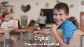  Presentation with elementary school - Presentation having little-boy-sitting-in-elementary background and a violet colored foreground