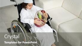  Presentation with wheelchair - Colorful slide deck enhanced with little-boy-sitting-in-wheelchair backdrop and a gray colored foreground