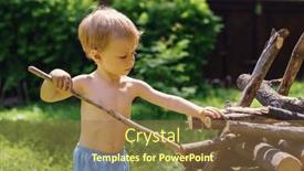  Presentation with pile - PPT theme consisting of little-boy-stacks-logs background and a  colored foreground