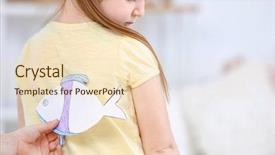  Presentation with food safety fish - Presentation theme consisting of little boy sticking paper fish background and a lemonade colored foreground