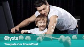  Presentation with billiard - Beautiful presentation featuring little boy to play billiard backdrop and a teal colored foreground