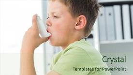  Presentation with asthma - Cool new slide set with little boy using an asthma backdrop and a mint green colored foreground