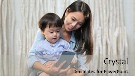  Presentation with nurse cellphone - Presentation theme consisting of little boy watching on cellphone background and a light gray colored foreground