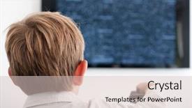  Presentation with children - Beautiful slides featuring children tv - little boy watching tv backdrop and a lemonade colored foreground