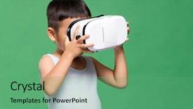  Presentation with little boy - Slide deck featuring little-boy-watching-vr background and a seafoam green colored foreground