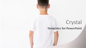  Presentation with blank - Presentation theme with little-boy-wearing-blank-white background and a white colored foreground
